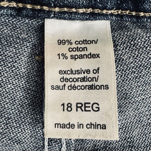 Maurices Slim Straight Jeans Plus 18 (40x30) Blue Distressed Mid Rise Womens - Picture 5 of 10